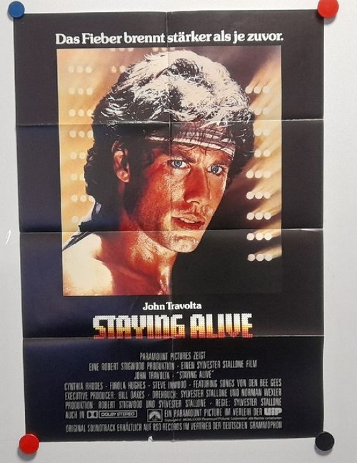 Stallone, Sylvester und John Travolta  Orig.-Filmplakat Staying Alive 