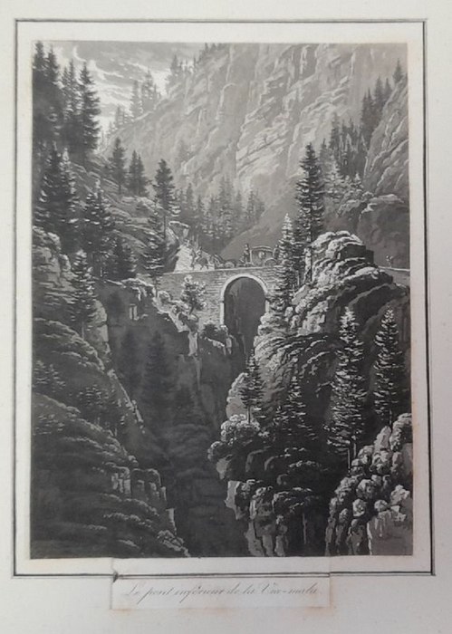 ohne Angabe  Lithographie "Le Pont inferieur de la Via-mala" 