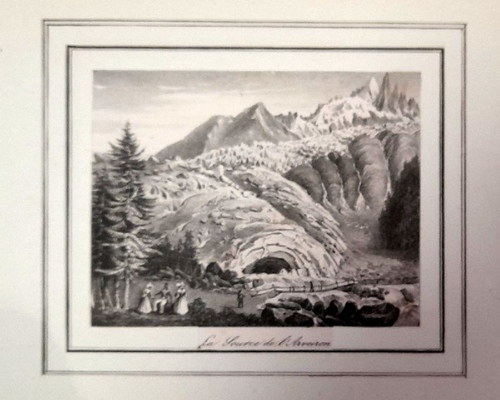 ohne Angabe (Du Bois)  Lithographie "La Source de l'Arveiron" 