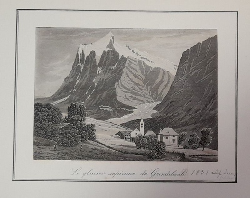 ohne Angabe  Lithographie "Le glacier superieur du Grindelwald", handschriftlich datiert 1831 