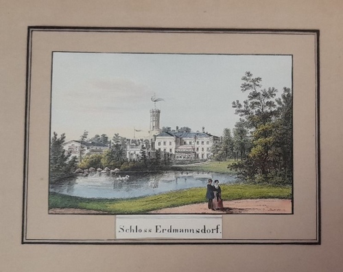 ohne Angabe  Lithographie in Farbe "Schloss Erdmannsdorf" 