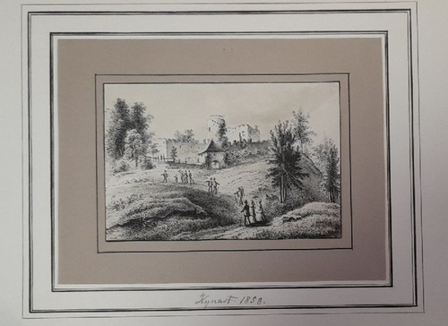 ohne Angabe  Lithographie "Kynast 1858 (hs.)" (Burgruine Kynast) 