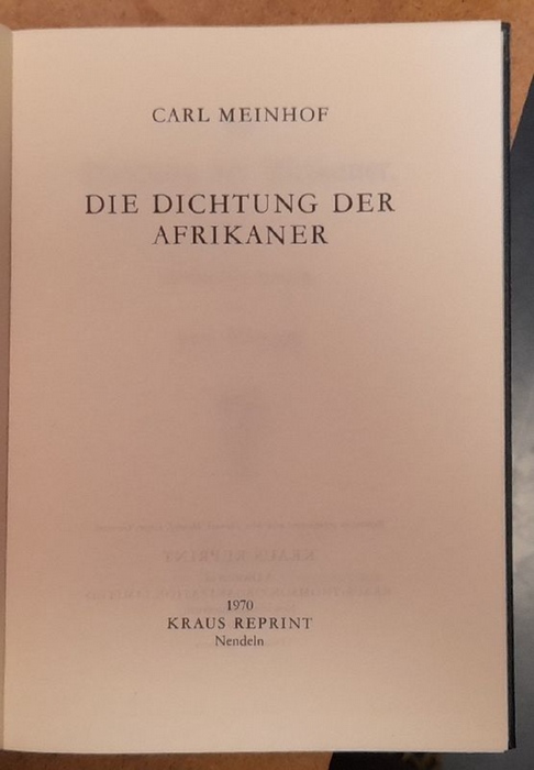 Meinhof, Carl  Die Dichtung der Afrikaner (Hamburgische Vorträge) 