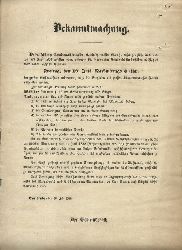 .  Bekanntmachung Anschlagzettel fr die Neuwahl eines Gemeinderatsmitgliedes ins Karlsruher Rathaus 10. Juli 1850 