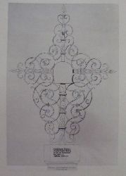 Bohlsbach  1 Blatt Architekturzeitung "Schmiedeeisernes Grabkreuz vom Alten Friedhof Offenburg zur Zeit im Museum aus dem Jahre 1739" 