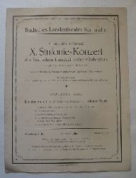 Wagner, Ferdinand (Leitung)  Programmheft: "X. Sinfonie-Konzert des Badischen Landestheater-Orchesters" (Veranstaltung des Badischen Landestheater am 10. Mai 1926) 