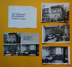 Meyer, Walter (Karlsruhe)  4 s/w Fotografien bzw. Fotoausschnitte und 4 Negative und die Orig. Fotopostkarte von Weissach / Strohgu (Cafe-Restaurant Bartholomi) 