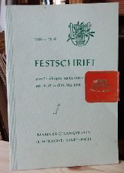 ohne Autor  Festschrift 1886-1956 zum 70.jhrigen Jubilumsfest am 19., 20. und 21. Mai 1956 (Mnnergesangverein "Eintracht" Stupferich) 