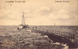   Ansichtskarte Ostseebad Warnemnde. usserste Westmole 