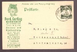   Ansichtskarte Postkarte mit Werbung der Firma Ferdinand Gerling Wandsbek, Glaserei und Glashandlung 