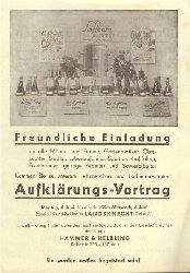 Hammer & Helbling  Flugblatt fr einen "Aufklrungs-Vortrag" in Karlsruhe im "Landsknecht am 6. Juni ber Konservierung von Obst und Gemse 