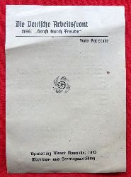 DAF  Theaterprogramm der Deutschen Arbeitsfront NSG. "Kraft durch Freude" Kreis Karlsruhe (Theaterring Monat November 1943 Werktags- und Sonntagsabteilung - Auffhrung des Musikdramas "Tiefland v. Eugen d`Albert) 