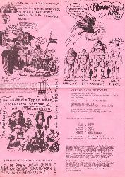 Club Voltaire Stuttgart  Flugblatt mit Aprilprogramm `68 und Text v. Stokely Carmichael, sowie politische Karikaturen 