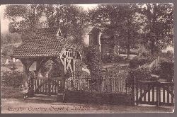   Ansichtskarte AK Compton Cemetary Chapet & Lychgate (Hinten mit gedruckter Werbung fr Schsischen Malzkaffee Altenburg) 