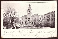   Ansichtskarte Ak Gruss aus Halle a. Saale. Kaiserliches Postgebude 