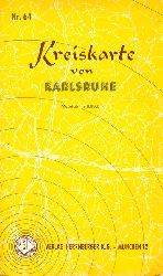   Kreiskarte von Karlsruhe Mastab 1:100.000 