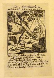 anonym, (d.i. Weigel Christoph d..)  Gravure nach einem alten Kupferstich "Der Steinbrecher" (mit Text) 
