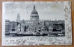   Ansichtskarte AK London. St. Paul`s Cathedral from Bankside (mit Raddampfer) 