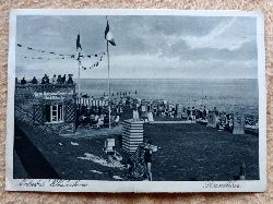   Ansichtskarte AK Nordseebad Wilhelmshaven Strandleben mit Imbihalle "Zum Schwalbennest" 