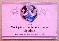   Weinetikett 1932er Markgrfler Laufener Gutedel Sptlese 