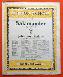 Brahms, Johannes  Notenheft "Salamander Opus 107 No. 2" Hhere Ausgabe 