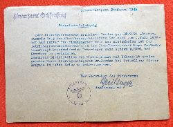 Finanzamt Ochsenfurt  Dienstbescheinigung des Finanzamt Ochsenfurt v. 24. Mrz 1945 (fr Dr. Helmut Jordan Leiter der Finanzmter Metz und Diedenhofen) 