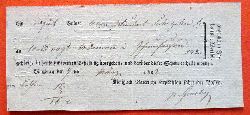   Paketschein v. 7. Mrz 1822 fr ein Paket von "angeblich ? Gulden" fr Scheintaxe 24kr 