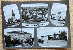   Ansichtskarte AK Gru aus Hffenhardt 5 Ansichten (Ev. Kirche, Total, Kath. Kirche, Schulhaus, Altersheim) 