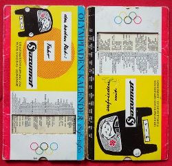 Fichtel & Sachs  Olympiaden-Kalender 1896-1960 (Klappkalender mit Schiebemechanismus der Firma Fichtel & Sachs, in dem durch Verschieben smtliche Gewinner der Sportdisziplinen der jeweiligen Jahre gezeigt werden) 