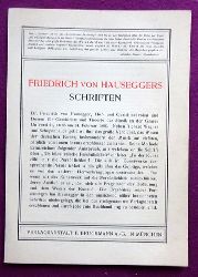 von Hausegger, Friedrich  Werbung fr "Friedrich von Hauseggers Schriften (6 Titel)" (Werbeprospekt des Verlages) 