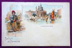   Ansichtskarte AK Farblithographie. Saluti da Venezia. S. Maria della Salute 