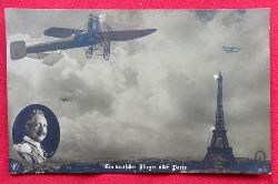   Ansichtskarte. AK Ein deutscher Flieger ber Paris 