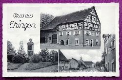   Ansichtskarte AK Gru aus Ehingen. 3 Motive (Gasthaus zum Frieden, Kriegerdenkmal, Straenpartie, Rathaus und Schulhaus) 