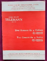 Telemann, Georg Philipp  Zwei Konzerte fr 4 Violinen. Nr. 1 Konzert in G 
