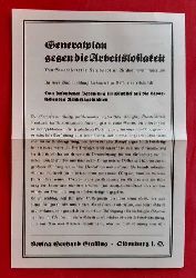 Verlag Gerhard Stalling  Verlagswerbung des Verlag Gerhard Stalling fr das Buch "Generalplan gegen die Arbeitslosigkeit" 