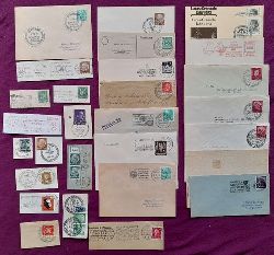   Konvolut 28 Briefe, Briefstcke, Postkarten mit Stempeln von Kunstausstellungen 1925-1967 