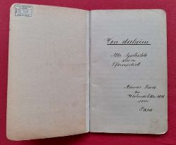 anonym  Handgeschriebenes Buch in Karlsruher Mundart betitelt "Von derheim. Alte Gschichte aus