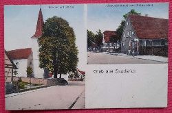   AK Ansichtskarte Stupferich. Kirche mit Partie, Geschftshaus von Anton Kast 