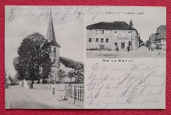   AK Ansichtskarte Gruss aus Stupferich. Gasthaus zum Goldenen Lamm, Kirche 