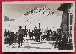   AK Ansichtskarte Corviglia-Skihtte (bei St. Moritz). Piz Nair (hinten mit Httenstempel und Stempel St. Moritz) 