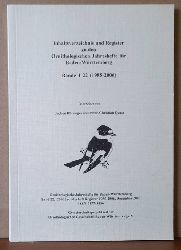 Quetz, Peter-Christian und Jochen Hlzinger  Inhaltsverzeichnis und Register zu den Ornithologischen Jahreshefte fr Baden-Wrttemberg Bnde 1-22 (1985-2006) 