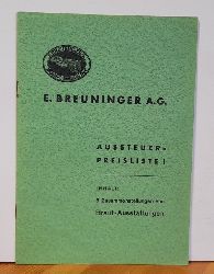 Breuninger, E. (Eduard)  Aussteuer-Preisliste I (Inhalt: 6 Zusammenstellungen von Braut-Ausstattungen) 