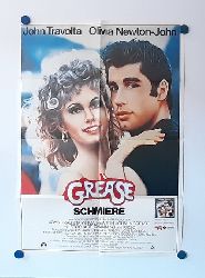 Travolta, John und Olivia Newton-John  Orig.-Filmplakat John Travolta Olivia Newton John GREASE Schmiere 