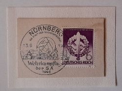 SA  Briefstck mit Briefmarke 6 Pfennig Deutsches Reich Wehrkampftage der SA 1943 mit sauberem Stempel Nrnberg 13.9.1942 