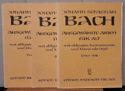 Bach, Johann Sebastian  Ausgewhlte Arien fr ALT mit obligaten Instrumenten und Klavier oder Orgel Heft I, II, III (nach der Ausgabe der Bachgeselschaft bearb. v. Eusebius Mandyczewski) 