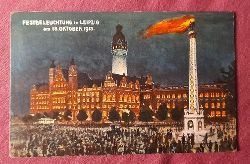   Ansichtskarte AK Festbeleuchtung in Leipzig am 18. Oktober 1913 (Zur Weihe des Vlkerschlachtdenkmals am 18. Oktober 1913) 