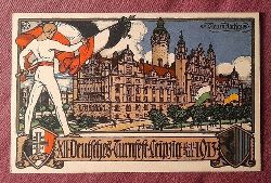   Ansichtskarte AK Leipzig. XII. Deutsches Turnfest 12.-15. Juli 1913 (Farblitho Neues Rathaus) 