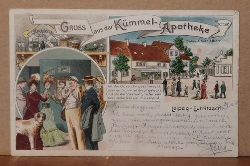   Ansichtskarte AK Leipzig-Eutritzsch. Gru aus der Kmmel-Apotheke. Bes. Oskar Albert (Farblitho mit 3 Ansichten und Spruch) 