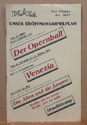 diverse  Programmheft PLAZA Erffnungsspielplan ab 31. August 1935. Der Opernball / Venezia / Die Alten und die Jungen (Berlin wie es weint. Berlin wie es lacht) 