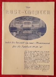 Rose, Paul (Regie)  Programm / Programmheft des Rose-Theater, Berlin, Groe Frankfurter Strae 132. "Das Rose-Theater ladet sie hiermit ein zum Abonnement fr die Spielzeit 1940/41 